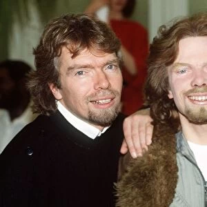 Richard Branson entrepreneur at Madame Tussauds with a waxwork model of himself