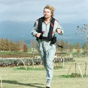 Richard Branson pictured in Southern Japan, hoping to make the 6200 mile trip to America Richard Branson pictured in Southern Japan, hoping to make the 6200 mile trip to America