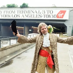 Richard Branson in Pirate Costume at Heathrow, 1st July 1991 Print