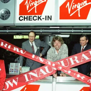 Richard Branson Opening Virgin Atlantic Check In Desks Print 1991