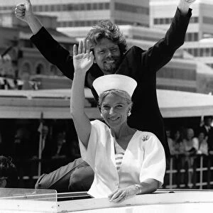 Richard Branson tycoon with Princess Michael of Kent on his boat Virgin Atlantic