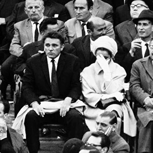 Richard Burton actor and wife Elizabeth Taylor at ringside Wembley Stadium for the Henry