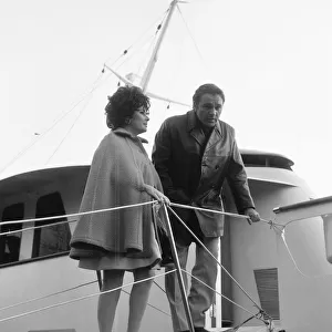 Richard Burton and Elizabeth Taylor on their yacht Beatriz