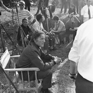 Richard Burton between takes during location filming of The Villian Richard Burton between takes during location filming of The Villian