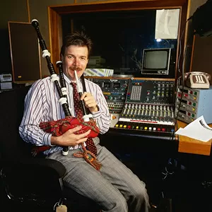Richard Park DJ Disc Jockey Radio Clyde November 1987 Playing the bagpipes