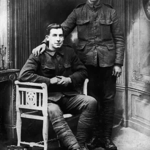 Riflemen Butterworth and Webb of the 1st Battallion Rifle Brigade circa 1914
