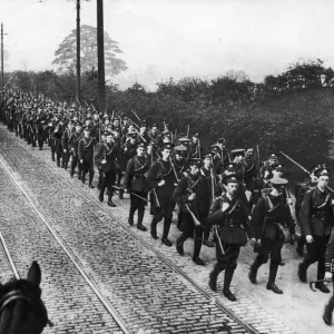 British Soldier on Route March Print, Manchester Circa 1914 British Soldier on Route March Print, Manchester Circa 1914
