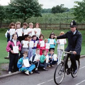 You put your right arm out... Pc David Wetton shows pupils at Lowerhouses C of E Junior You put your right arm out... Pc David Wetton shows pupils at Lowerhouses C of E Junior