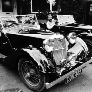 Riley Lynx sports car owners (left to right) Mr Wiles and Mr Cox. 23rd July 1985 Riley Lynx sports car owners (left to right) Mr Wiles and Mr Cox. 23rd July 1985