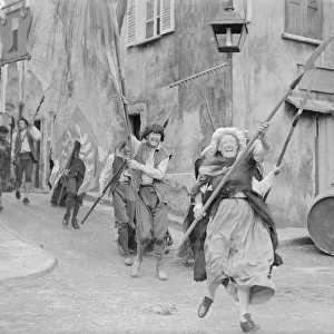 Rita Tobin (centre) seen here as a a film extra re enacting the storming of the Bastille
