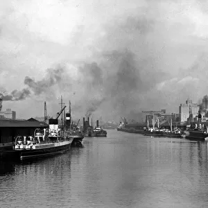 River Clyde Glasgow 1947 boats barge barges steam boats smoke working river scene