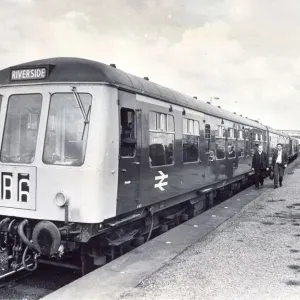 The last Riverside Line train waiting for passengers at Willington Station on 20th July The last Riverside Line train waiting for passengers at Willington Station on 20th July