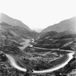 The road connecting Pakistan with Afghanistan through the Khyber Pass. April 1977