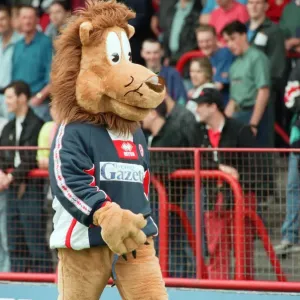Roary, the Boro Lion mascot, makes his debut at Ayresome Park at a Charity Gala Day