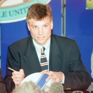 Rob Andrew Signs for Newcastle Gosforth Rugby Club Print, 21st September 1995 Rob Andrew Signs for Newcastle Gosforth Rugby Club Print, 21st September 1995