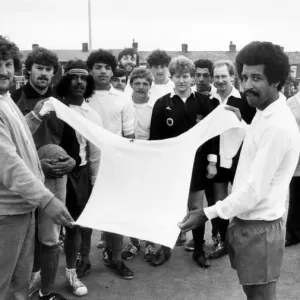 Rob Shields, left, of Toxteth United FC and the team captain Robbie Robinson pictured Rob Shields, left, of Toxteth United FC and the team captain Robbie Robinson pictured