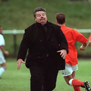 Robbie Coltrane Actor at a celebrity football match