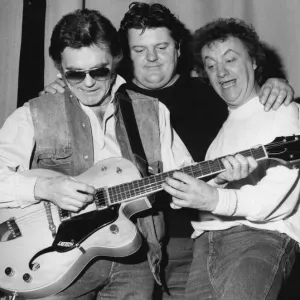 Robbie Coltrane (centre) and Maurice Roeves (left) are pictured taking a few tips Robbie Coltrane (centre) and Maurice Roeves (left) are pictured taking a few tips