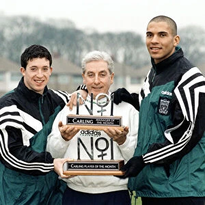 Robbie Fowler Liverpool Football Player January Player of the Month LEFT with Roy Evans