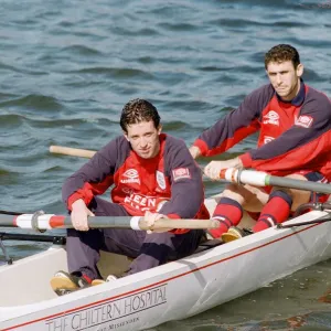 Robbie Fowler with Martin keown in a canoe on International duty with England Robbie Fowler with Martin keown in a canoe on International duty with England