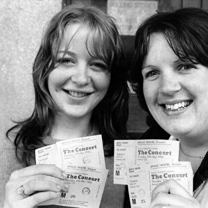 Rock fans Carol Morton (left) and Pearl Meenagh, first in queue for Rolling Stones
