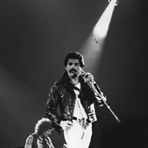 Rock group Queen in concert 2nd December 1980. Freddie Mercury
