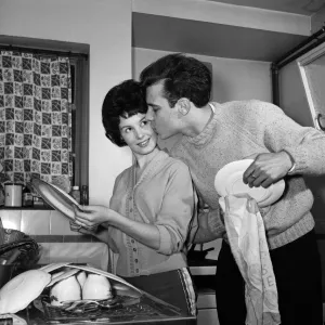 Black and White Print of Marty Wilde and Joyce Baker at Home in Greenwich