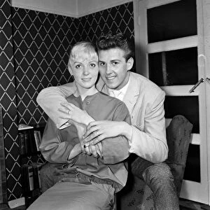Rock and roll singer Vince Eager with his fiance Hazel Kendal, 20