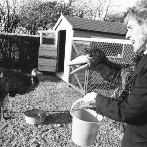 Rod Hull and emu seen here at Twycross Zoo in Leicestershire