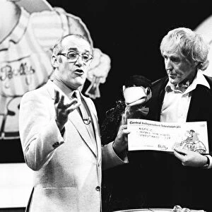Rod Hulll and Emu seen here with Jim Bowen during a cheque presentation to the NSPCC