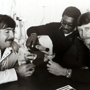 Rod Marsh with Clive Lloyd and Greg Chappell Print 1975