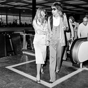 Rod Stewart and Britt Ekland. April 1975 75-1775