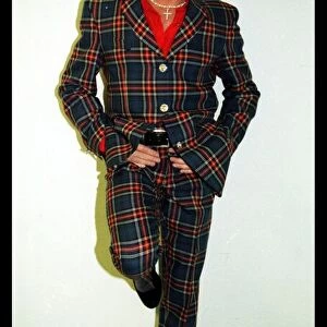 Rod Stewart in concert December 1998 Keil Germany wearing tartan suit tartan army