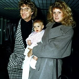 Rod Stewart and his Family Wife Rachel Hunter and their Daughter Renee