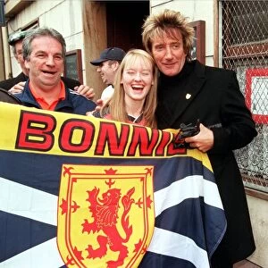 Rod Stewart in Paisley Scotland November 1999 outside pub in paisley with unnamed