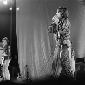 Rod Stewart performing on stage in Helsinki, Finland, during his European Tour 1976 Rod Stewart performing on stage in Helsinki, Finland, during his European Tour 1976