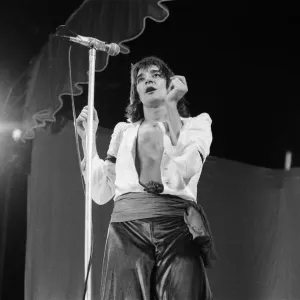 Rod Stewart performing on stage in Helsinki, Finland, during his European Tour 1976 Rod Stewart performing on stage in Helsinki, Finland, during his European Tour 1976
