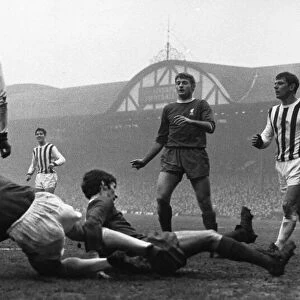 Roger Hunt in action for Liverpool during the match against West Bromwich Albion at