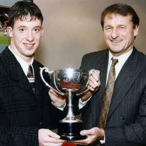 Roger Hunt presents Robbie Fowler with the Echos Merseyside Sports Personality of Roger Hunt presents Robbie Fowler with the Echos Merseyside Sports Personality of