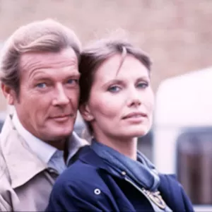 Roger Moore actor and Maud Adams star in the film Octopussy September 1982