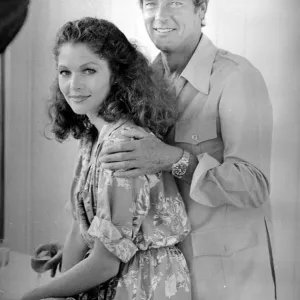 Roger Moore and Lois Chiles at a Paris photocall, 1978 Print