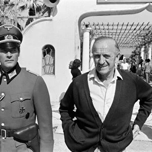 Roger Moore and David Niven on the set of Escape to Athena in Rhodes, Greece