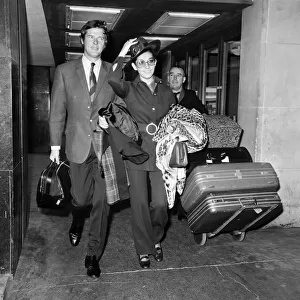 Roger Moore and his wife Luisa heading off on their honeymoon. 13th April 1969