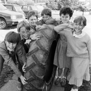 Roll em... Giant Tyre Push, Battyeford Middle School Print