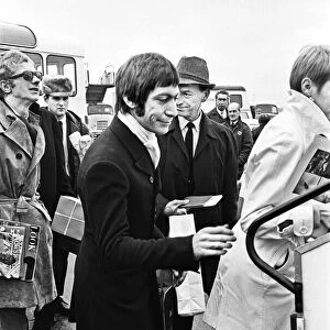 The Rolling Stones band member Charlie Watts seen here at London Airport embarking on a