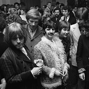 Rolling Stones Brian Jones, Ringo Starr and Grapefruit at a launch party to celebrate