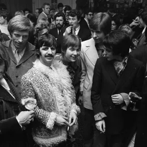 Rolling Stones Brian Jones, Ringo Starr and Grapefruit at a launch party to celebrate