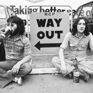 Rolling Stones fans queue outside Earls Court. 23rd May 1976 Rolling Stones fans queue outside Earls Court. 23rd May 1976