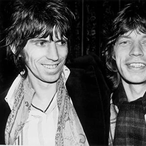 Rolling Stones, Keith Richards, with Mick Jagger, January 1977 after being let off by
