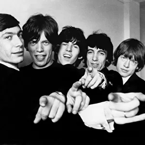 The Rolling Stones l-r Charlie Watts, Mick Jagger, Keith Richards